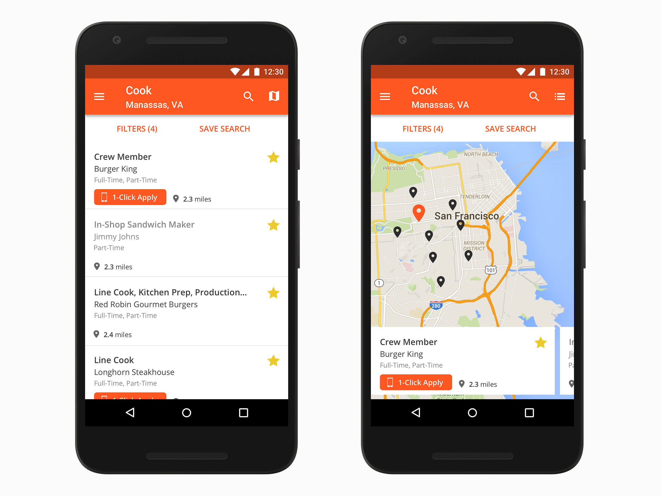 List and Map View Search Visual